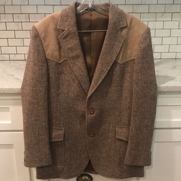 Pendleton Other - Vintage Pendleton Tweed Western Blazer Mens Size 42 Brown Tan Gray Wool Made USA